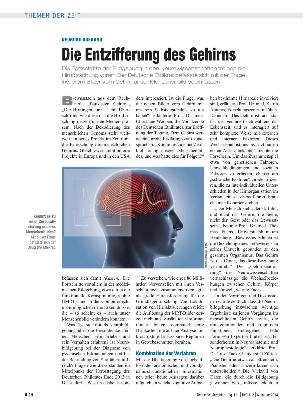 Vorschauseite 1: Neurobildgebung: Die Entzifferung des Gehirns