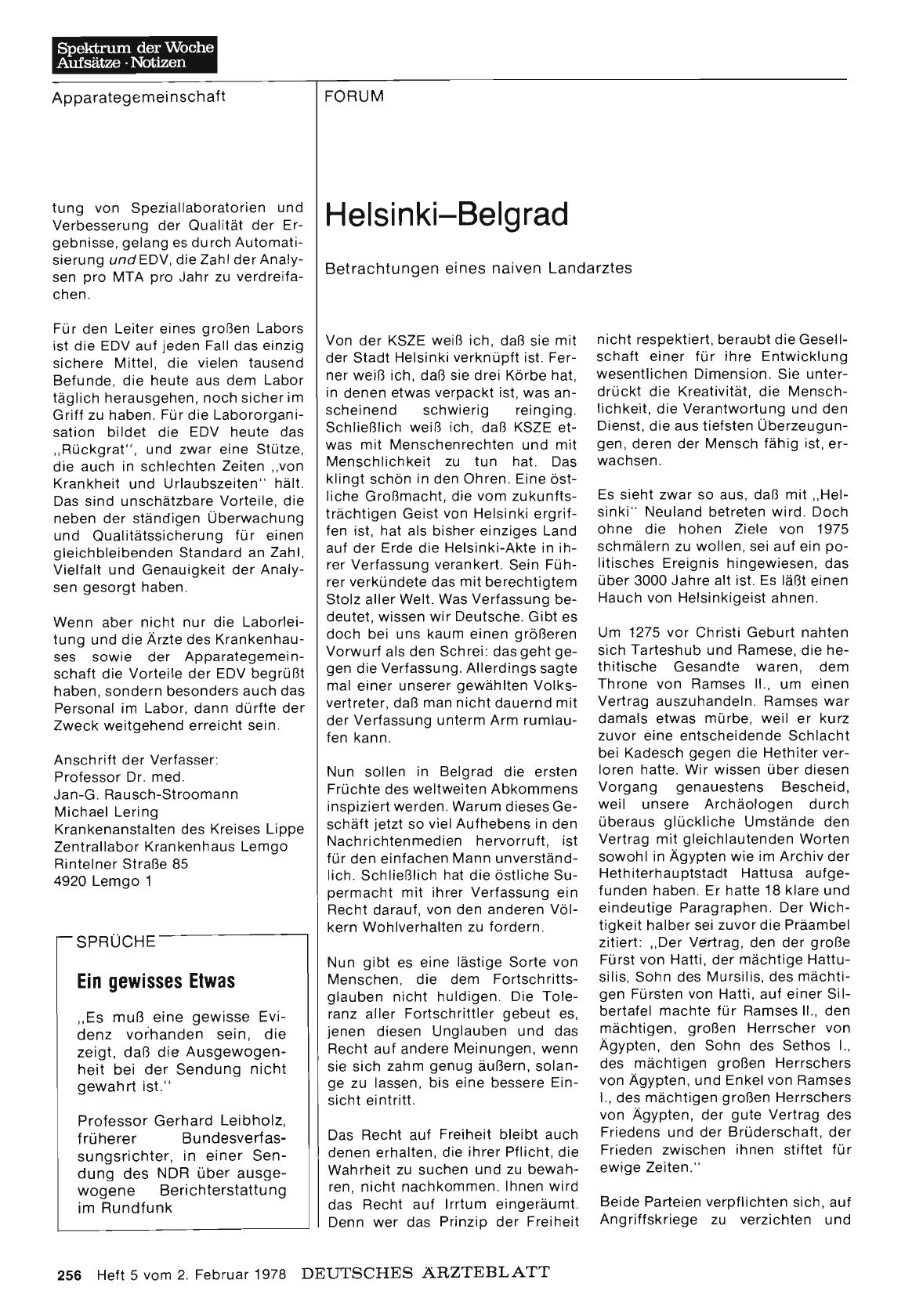 Vorschauseite 1: Helsinki—Belgrad