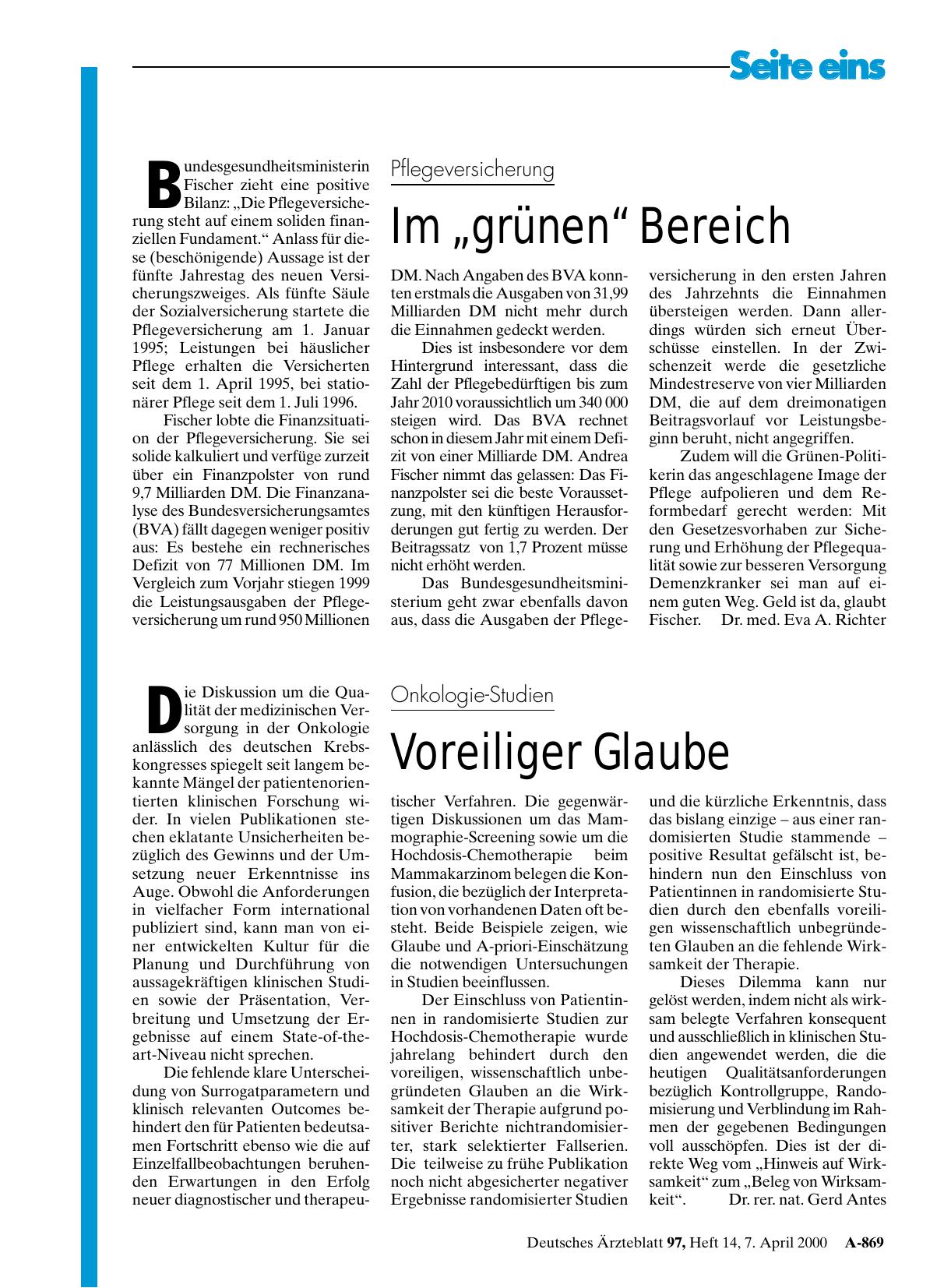 Vorschauseite 1: Onkologie-Studien: Voreiliger Glaube