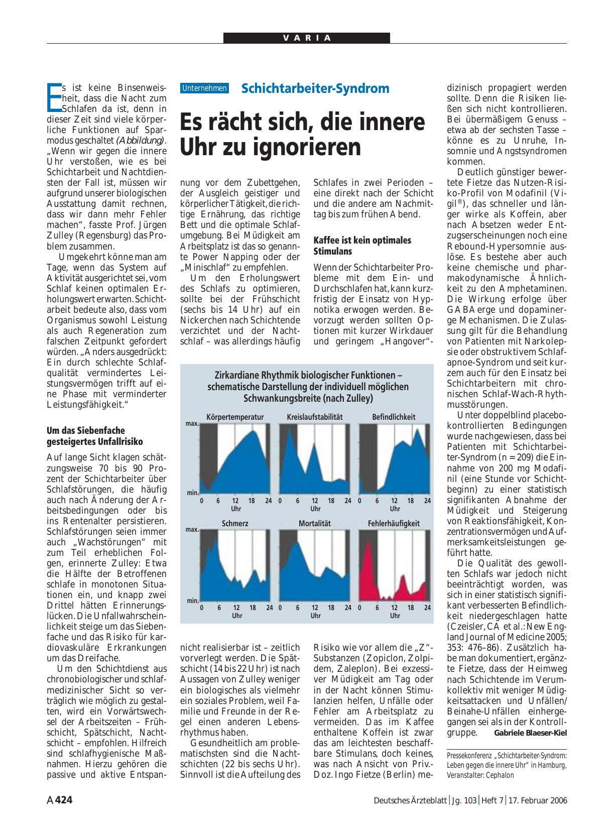 Vorschauseite 1: Schichtarbeiter-Syndrom: Es rächt sich, die innere Uhr zu ignorieren