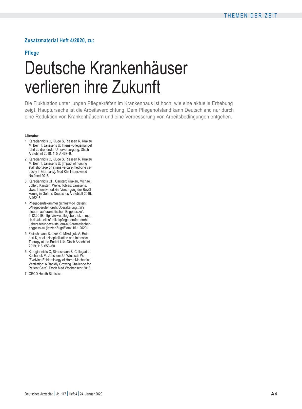 Vorschauseite 4: Pflege: Deutsche Krankenhäuser verlieren ihre Zukunft
