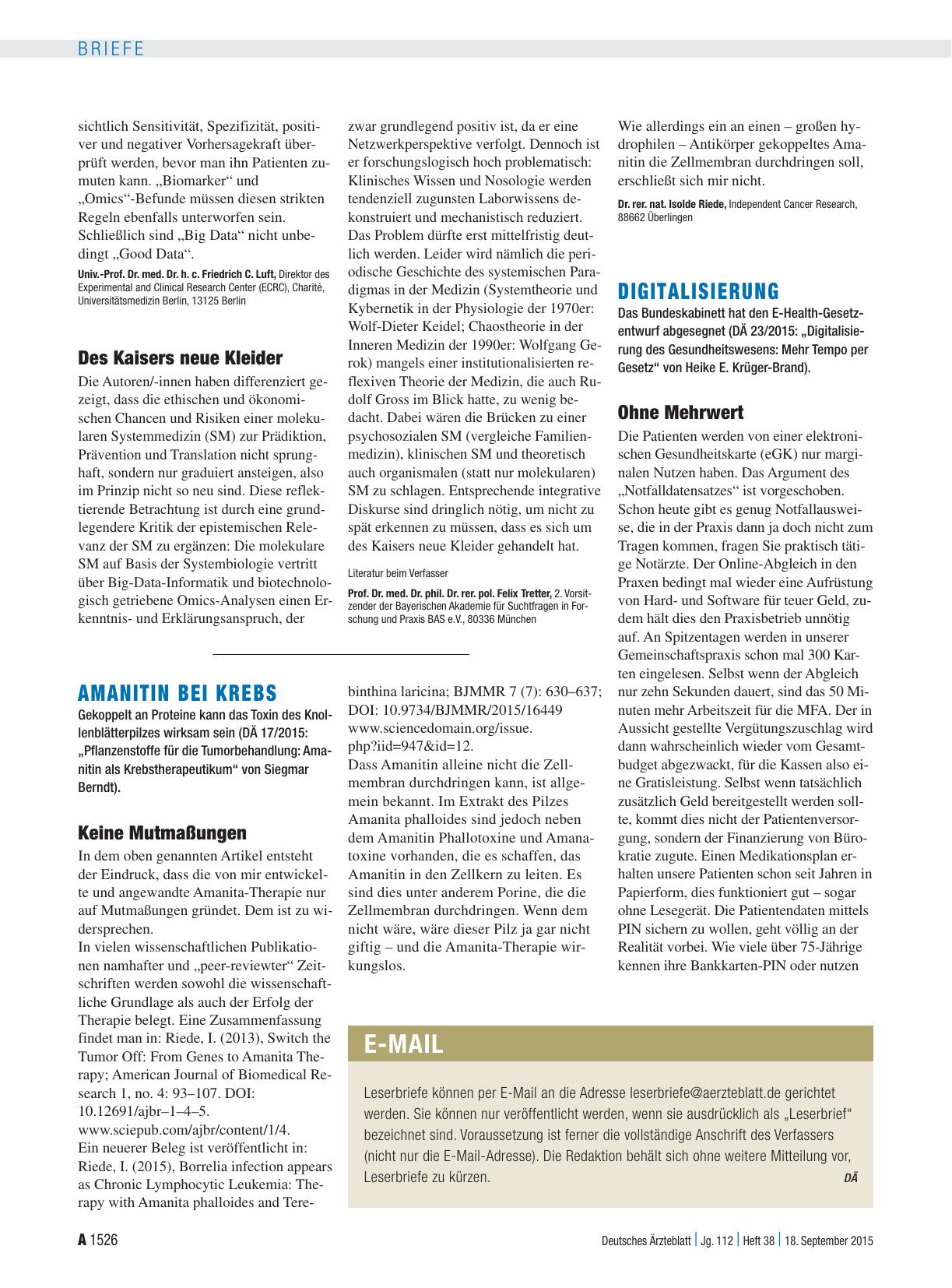 Vorschauseite 1: Systemmedizin: Des Kaisers neue Kleider