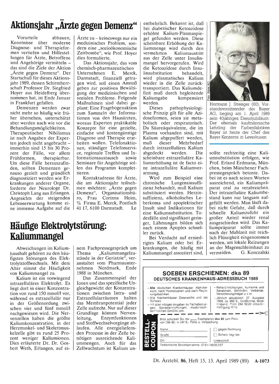 Vorschauseite 1: Aktionsjahr „Ärzte gegen Demenz“