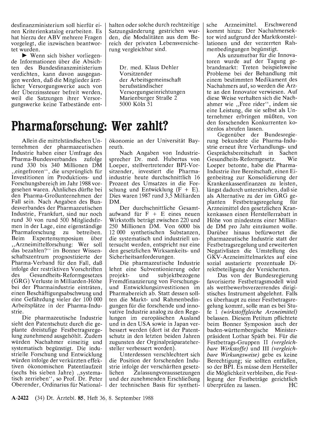 Vorschauseite 1: Pharmaforschung: Wer zahlt?