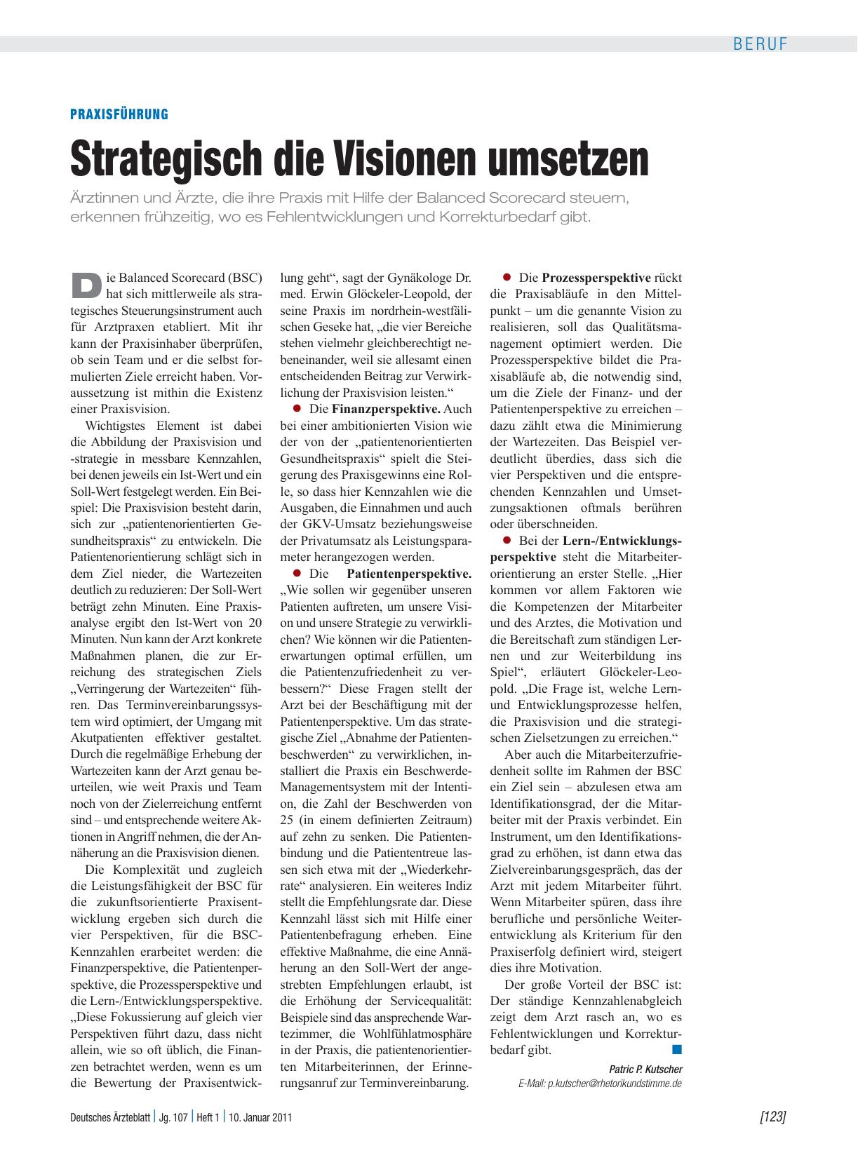 Vorschauseite 1: Praxisführung: Strategisch die Visionen umsetzen