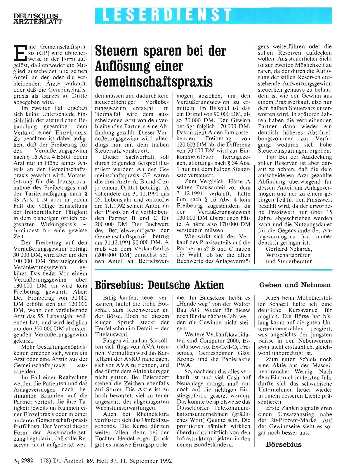 Vorschauseite 1: Steuern sparen bei der Auflösung einer Gemeinschaftspraxis