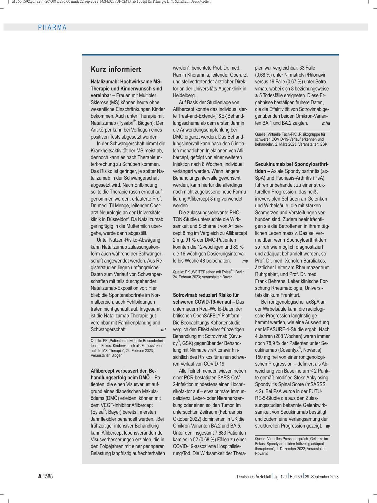 Vorschauseite 1: Kurz informiert.