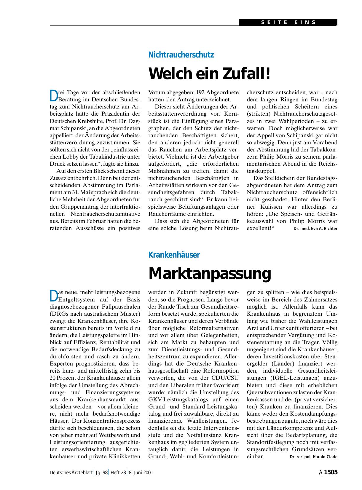 Vorschauseite 1: Krankenhäuser: Marktanpassung