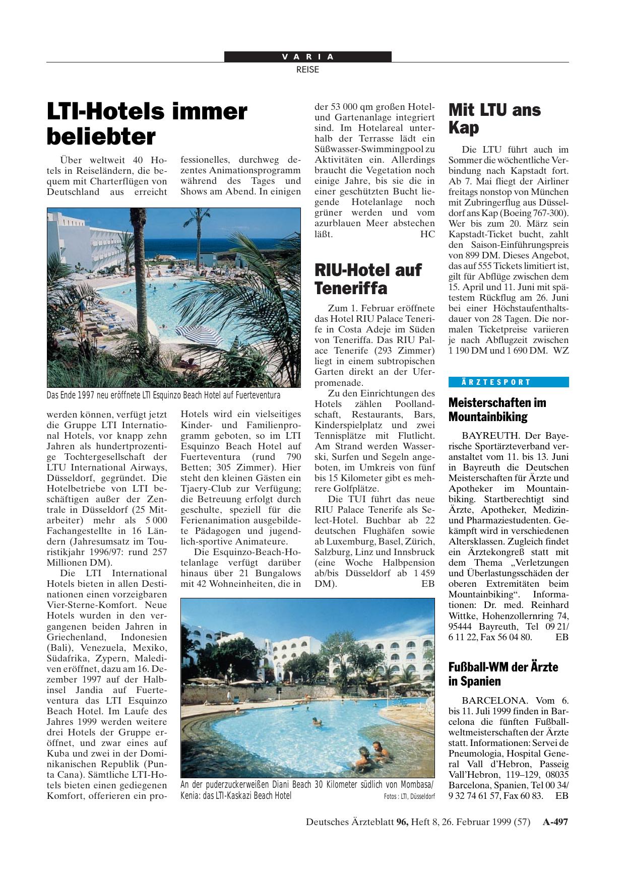 Vorschauseite 1: Mit LTU ans Kap