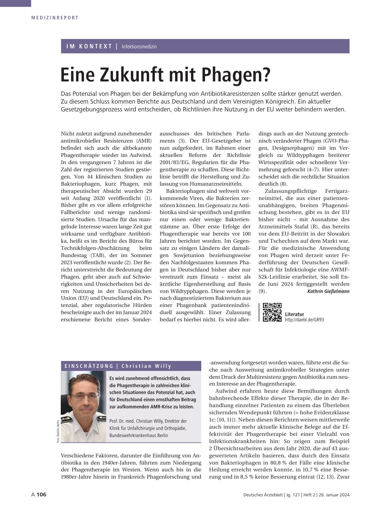 Vorschauseite 1: Eine Zukunft mit Phagen?