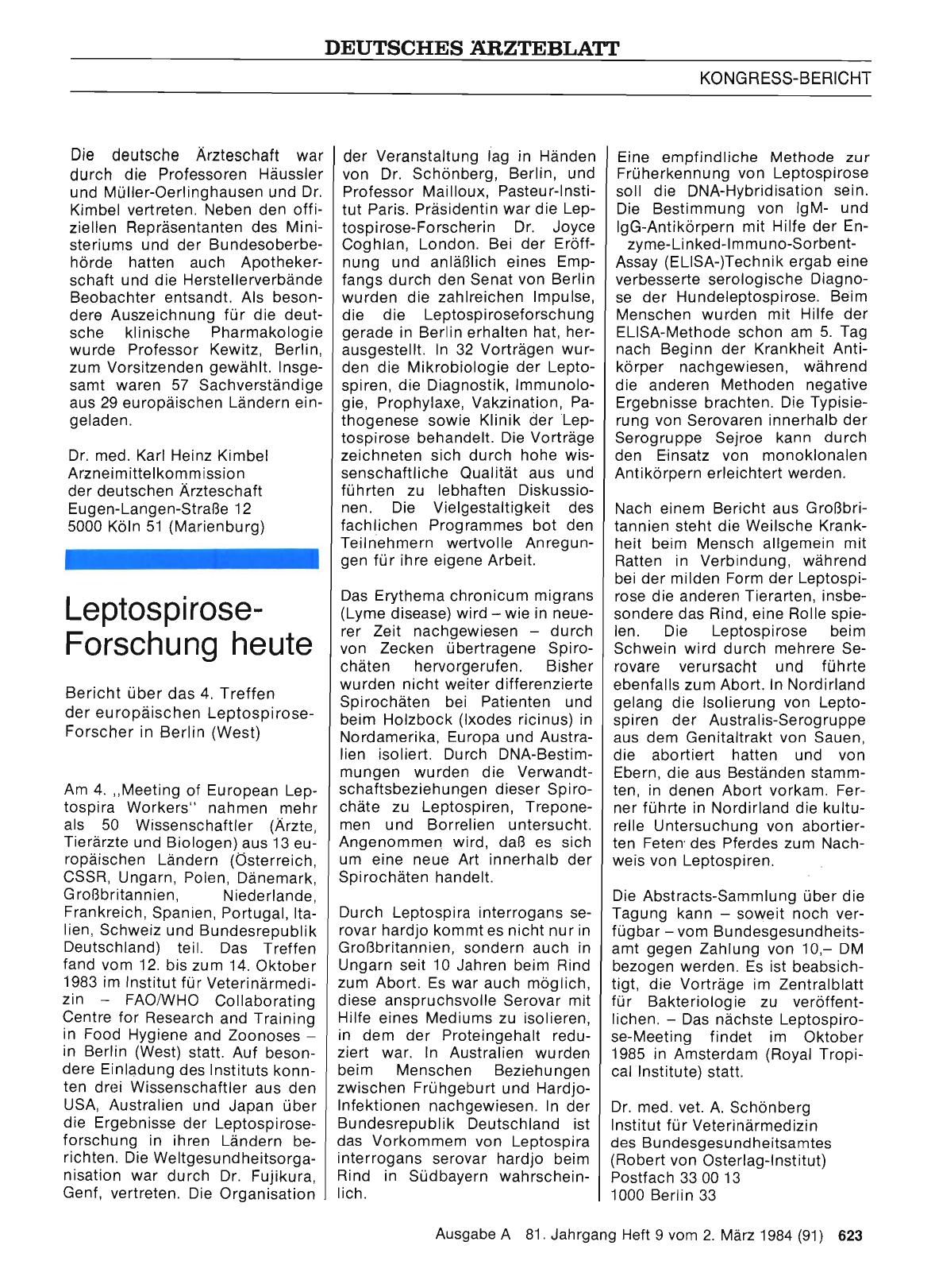 Vorschauseite 1: Leptospirose-Forschung heute
