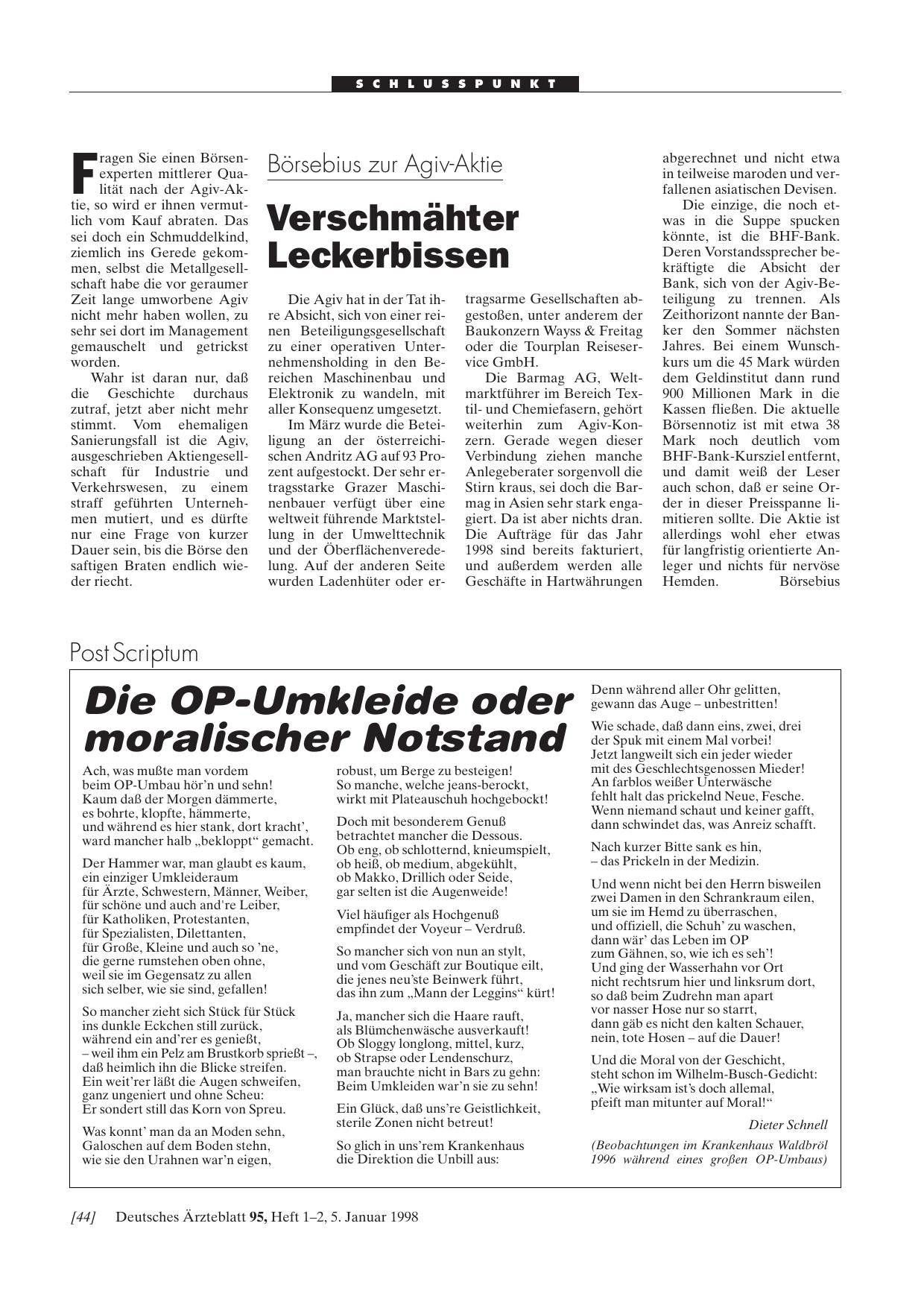 Vorschauseite 1: Die OP-Umkleide oder moralischer Notstand