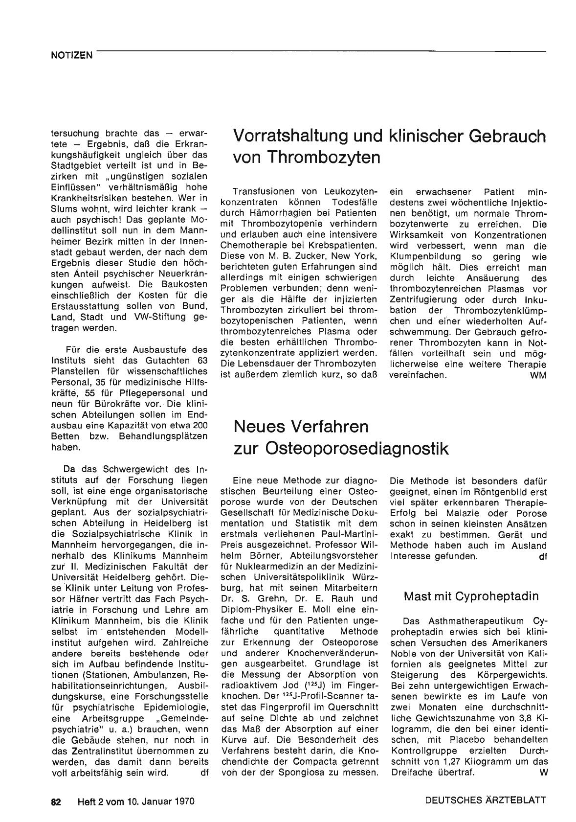 Vorschauseite 1: Vorratshaltung und klinischer Gebrauch von Thrombozyten