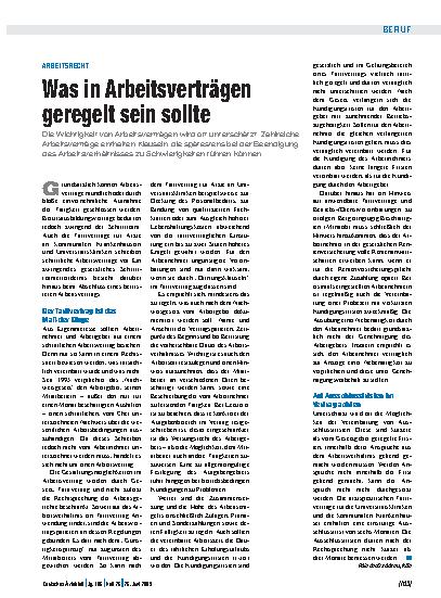 Vorschauseite 1: Arbeitsrecht: Was in Arbeitsverträgen geregelt sein sollte