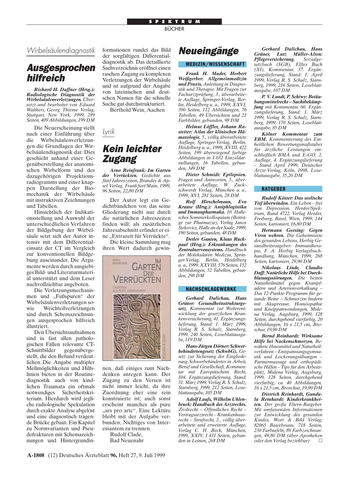 Vorschauseite 1: Radiologische Diagnostik der Wirbelsäulenverletzungen