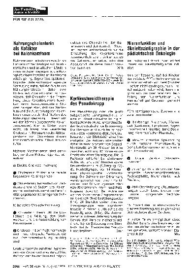 Vorschauseite 1: Nierenfunktion und Skelettszintigraphie in der pädiatrischen Onkologie