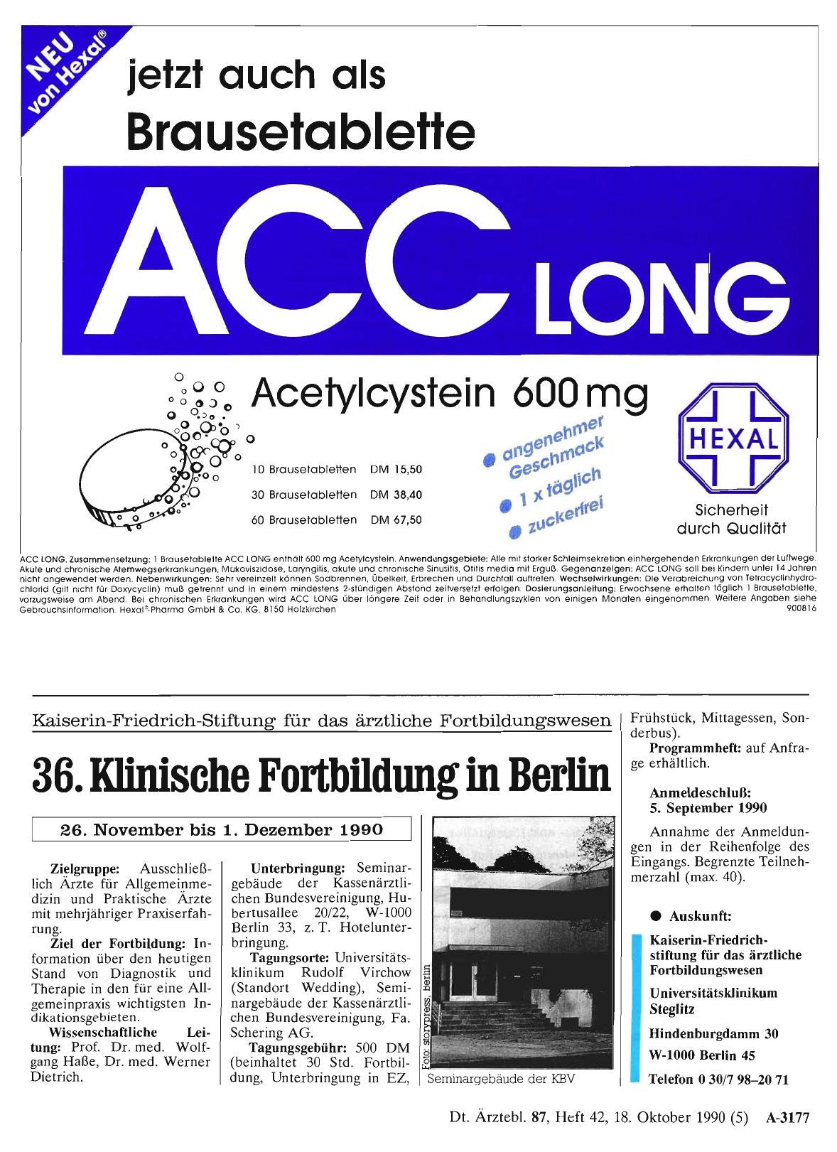 Vorschauseite 1: Kaiserin-Friedrich-Stiftung für das ärztliche Fortbildungswesen: 36. Klinische Fortbildung in Berlin