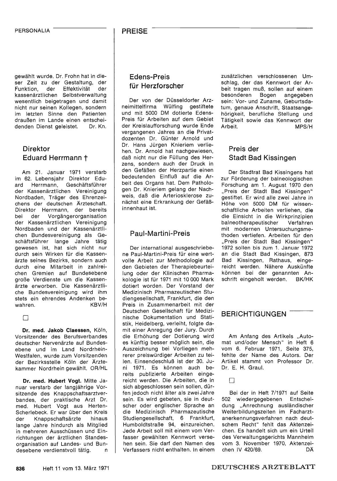Vorschauseite 1: Direktor Eduard Herrmann †