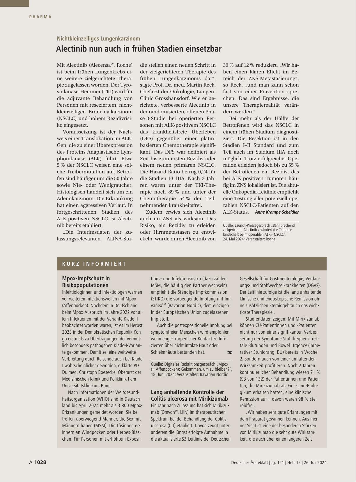 Vorschauseite 1: Kurz informiert.