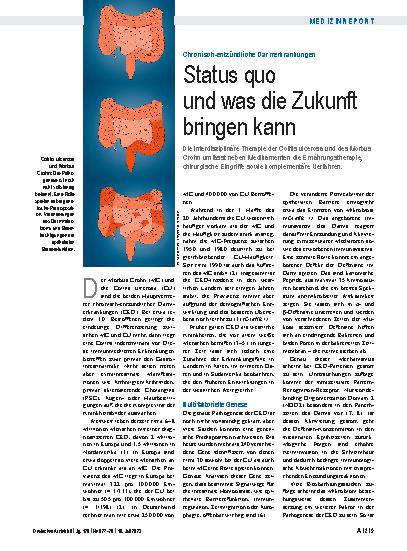 Vorschauseite 1: Chronisch-entzündliche Darmerkrankungen: Status quo und was die Zukunft bringen kann