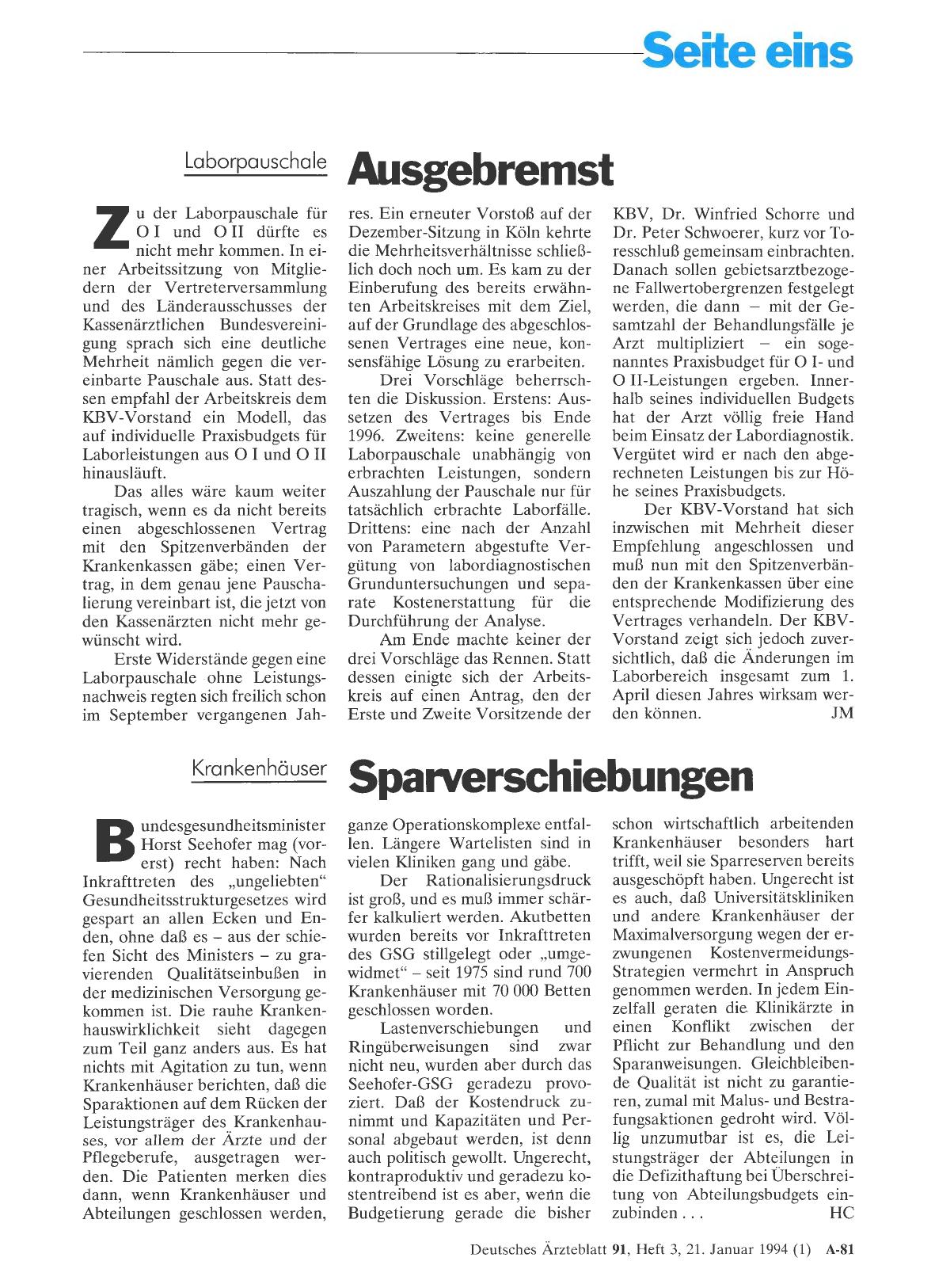 Vorschauseite 1: Laborpauschale: Ausgebremst