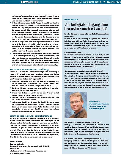 Vorschauseite 1: „Ein kollegialer Umgang ohne Hierarchiekämpfe ist wichtig“