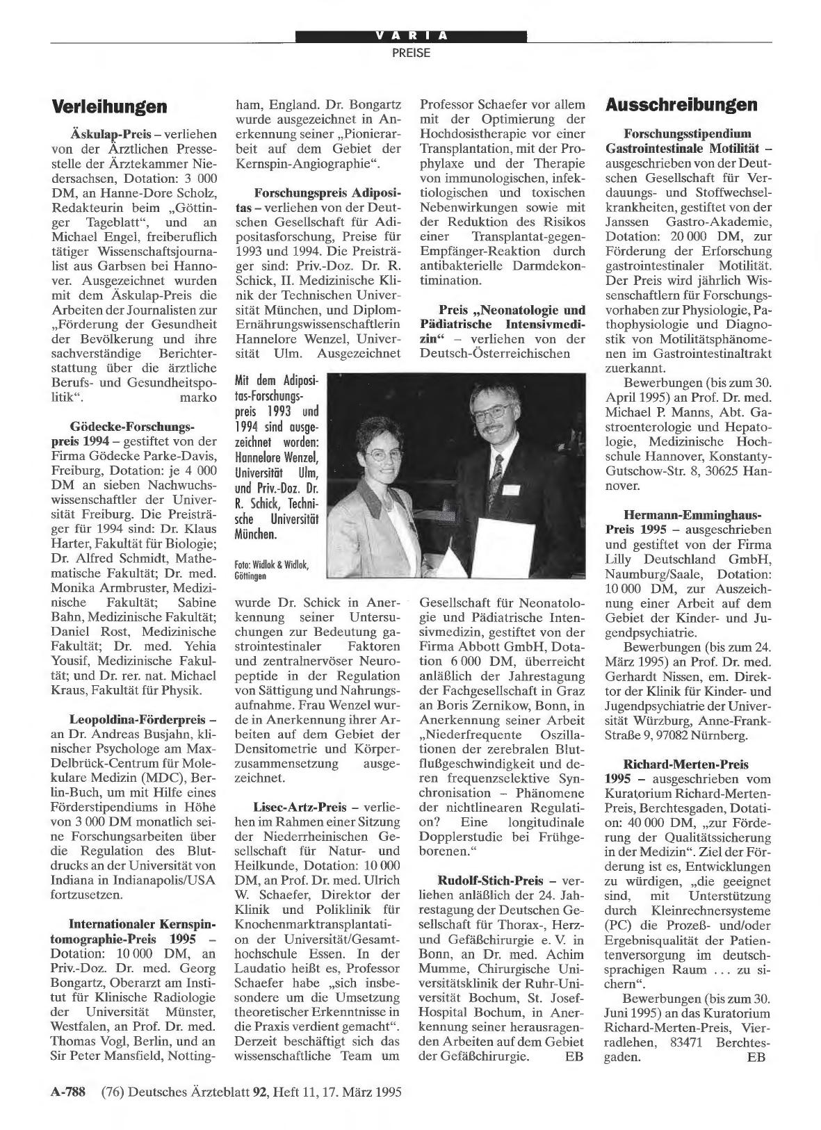 Vorschauseite 1: Ausschreibungen