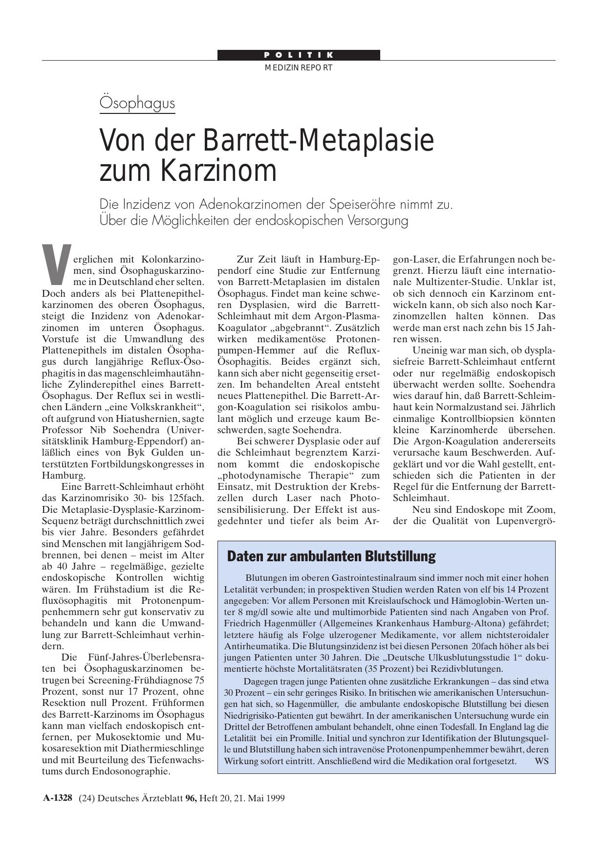 Vorschauseite 1: Daten zur ambulanten Blutstillung