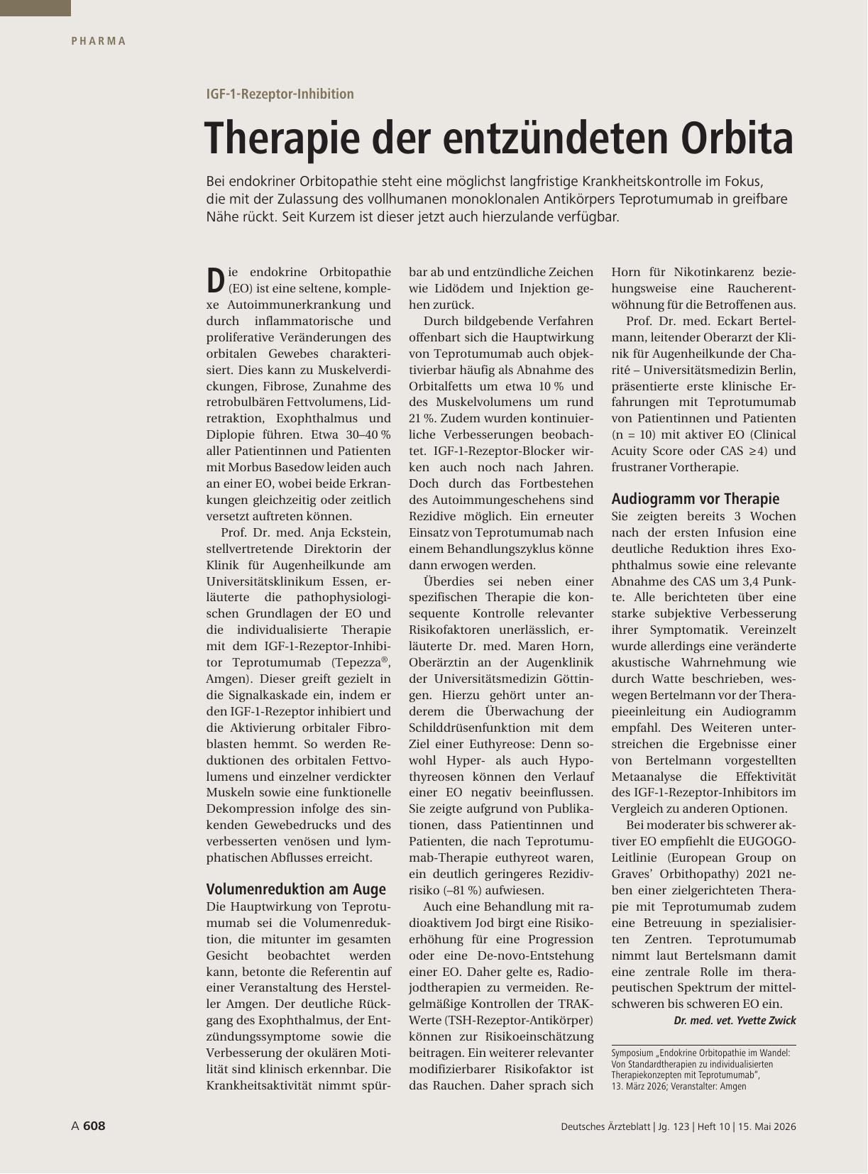 Vorschauseite 1: IGF-1-Rezeptor-Inhibition: Therapie der entzündeten Orbita