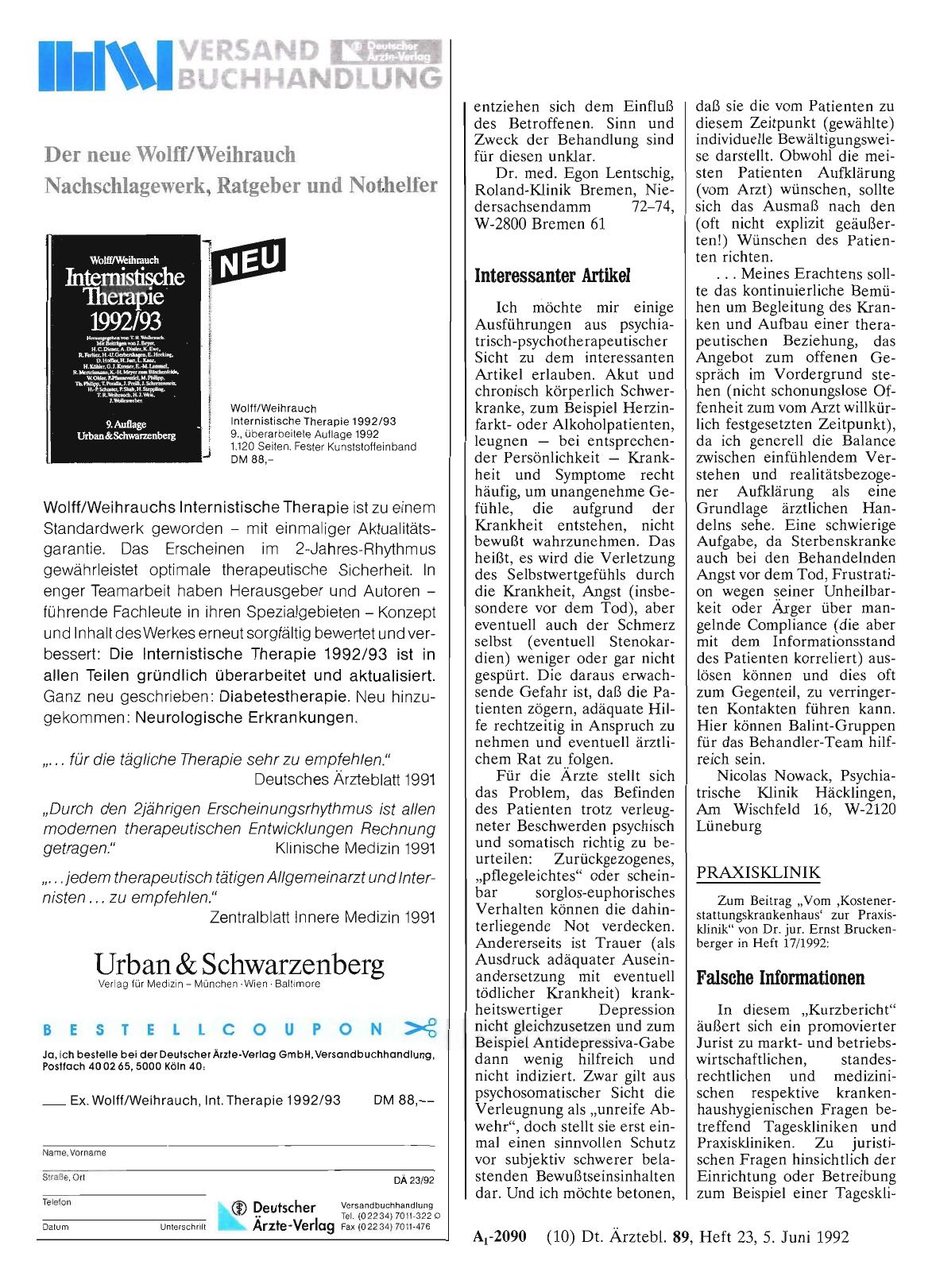 Vorschauseite 1: PRAXISKLINIK: Falsche Informationen