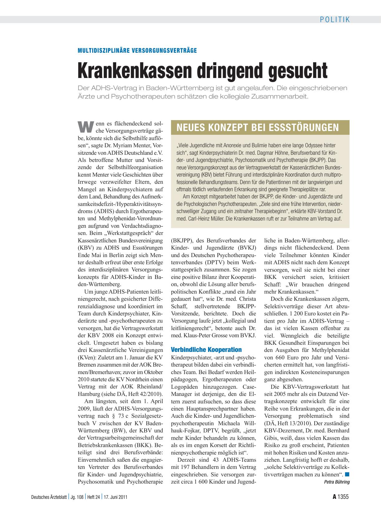 Vorschauseite 1: Multidisziplinäre Versorgungsverträge: Krankenkassen dringend gesucht
