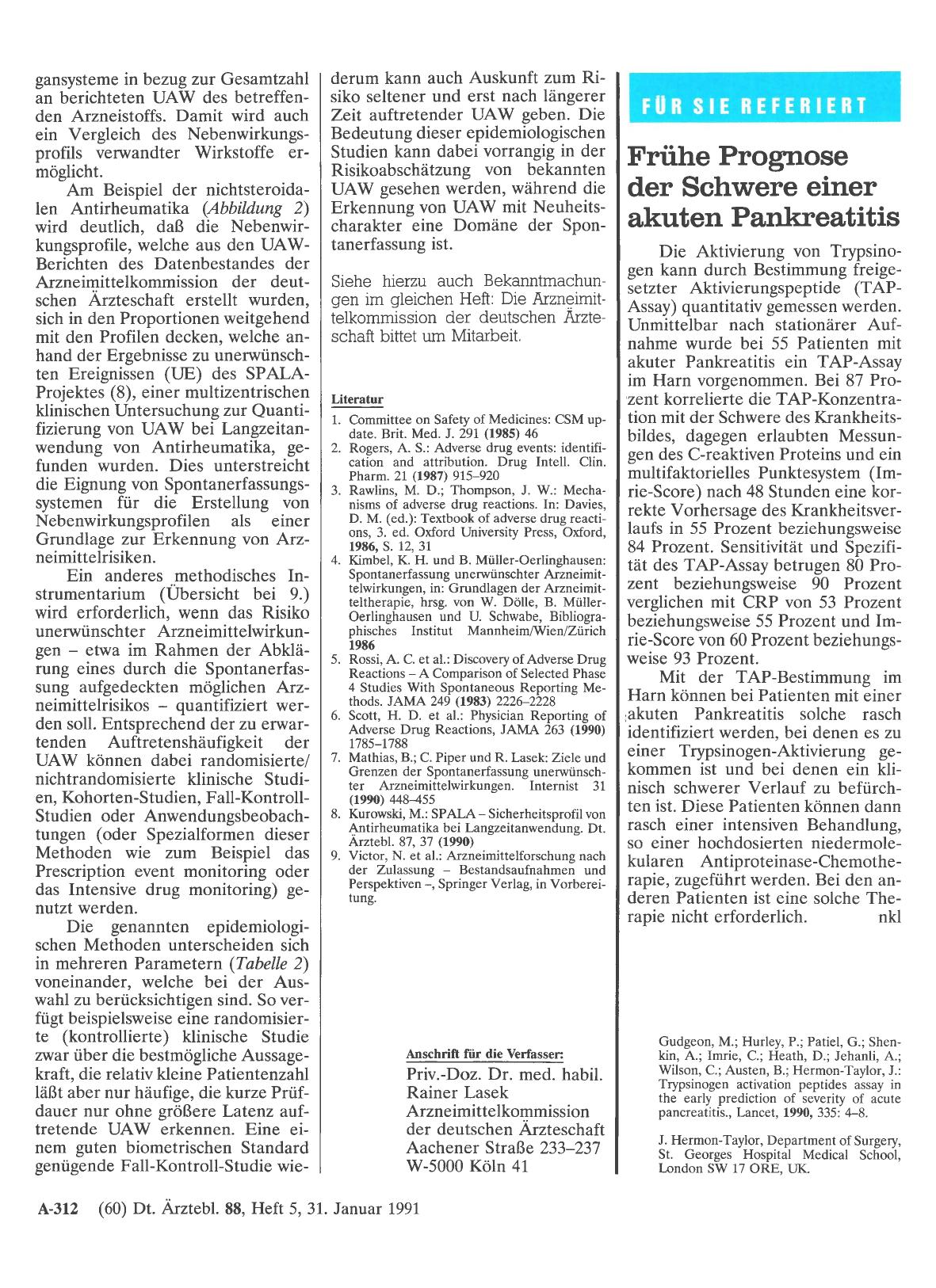 Vorschauseite 1: Frühe Prognose der Schwere einer akuten Pankreatitis
