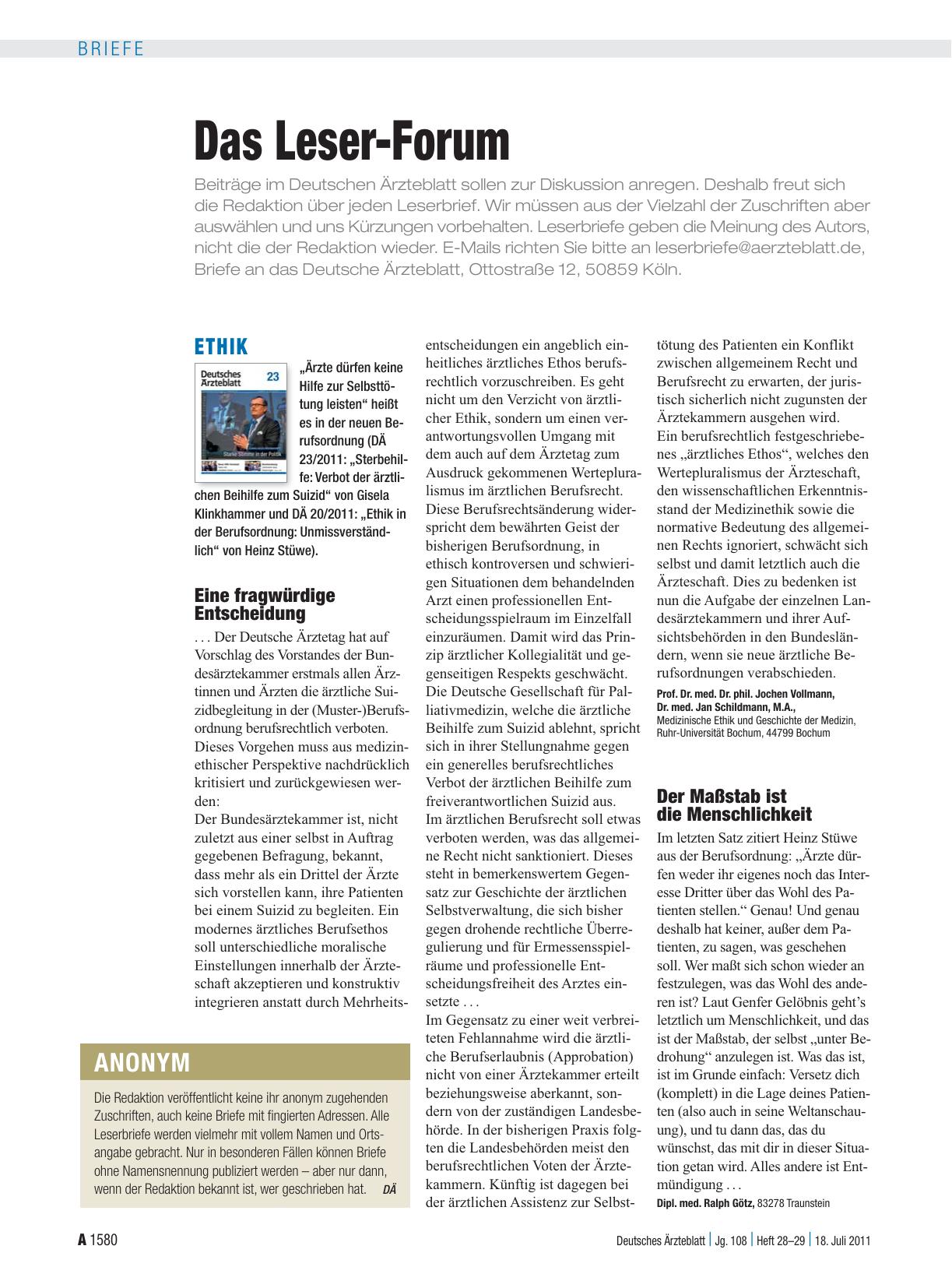Vorschauseite 1: Ethik: Eine fragwürdige Entscheidung