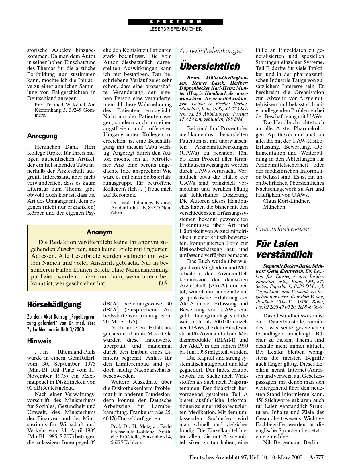 Vorschauseite 1: Der kranke Arzt: Anregung