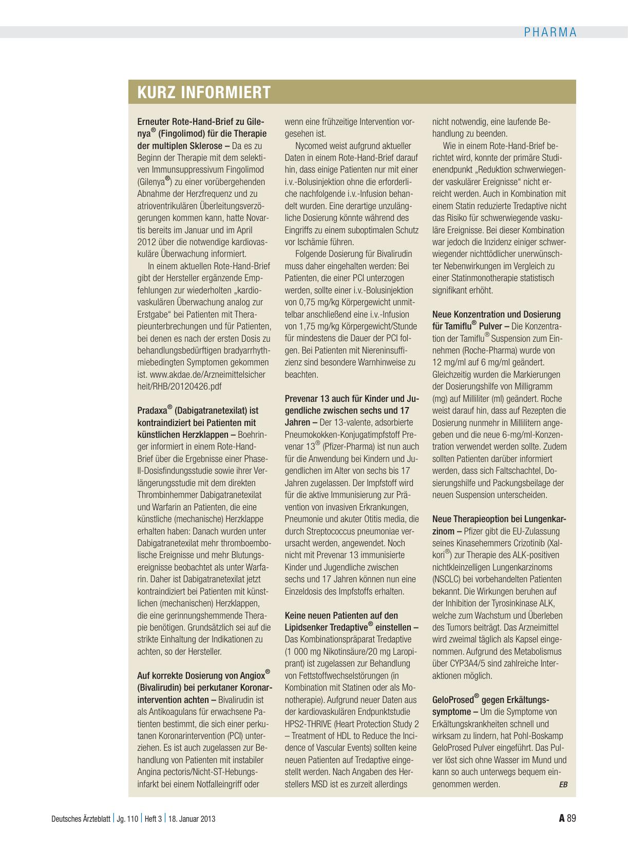 Vorschauseite 1: Kurz informiert