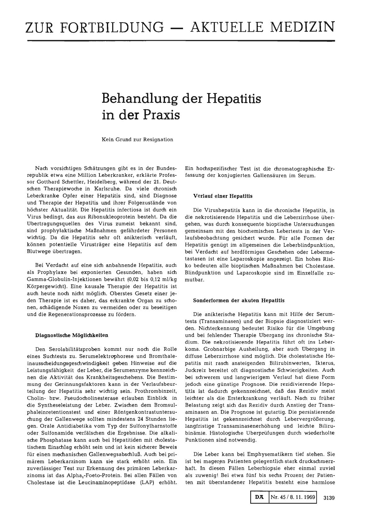 Vorschauseite 1: Behandlung der Hepatitis in der Praxis: Kein Grund zur Resignation