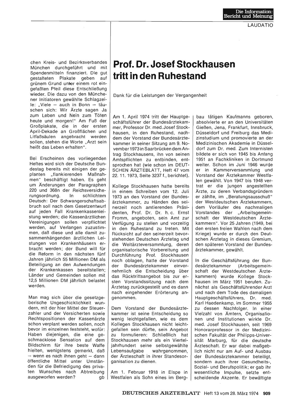 Vorschauseite 1: Prof. Dr. Josef Stockhausen tritt in den Ruhestand