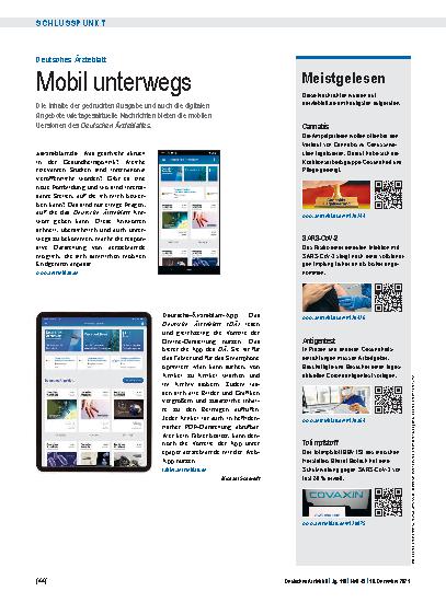 Vorschauseite 1: Deutsches Ärzteblatt: Mobil unterwegs