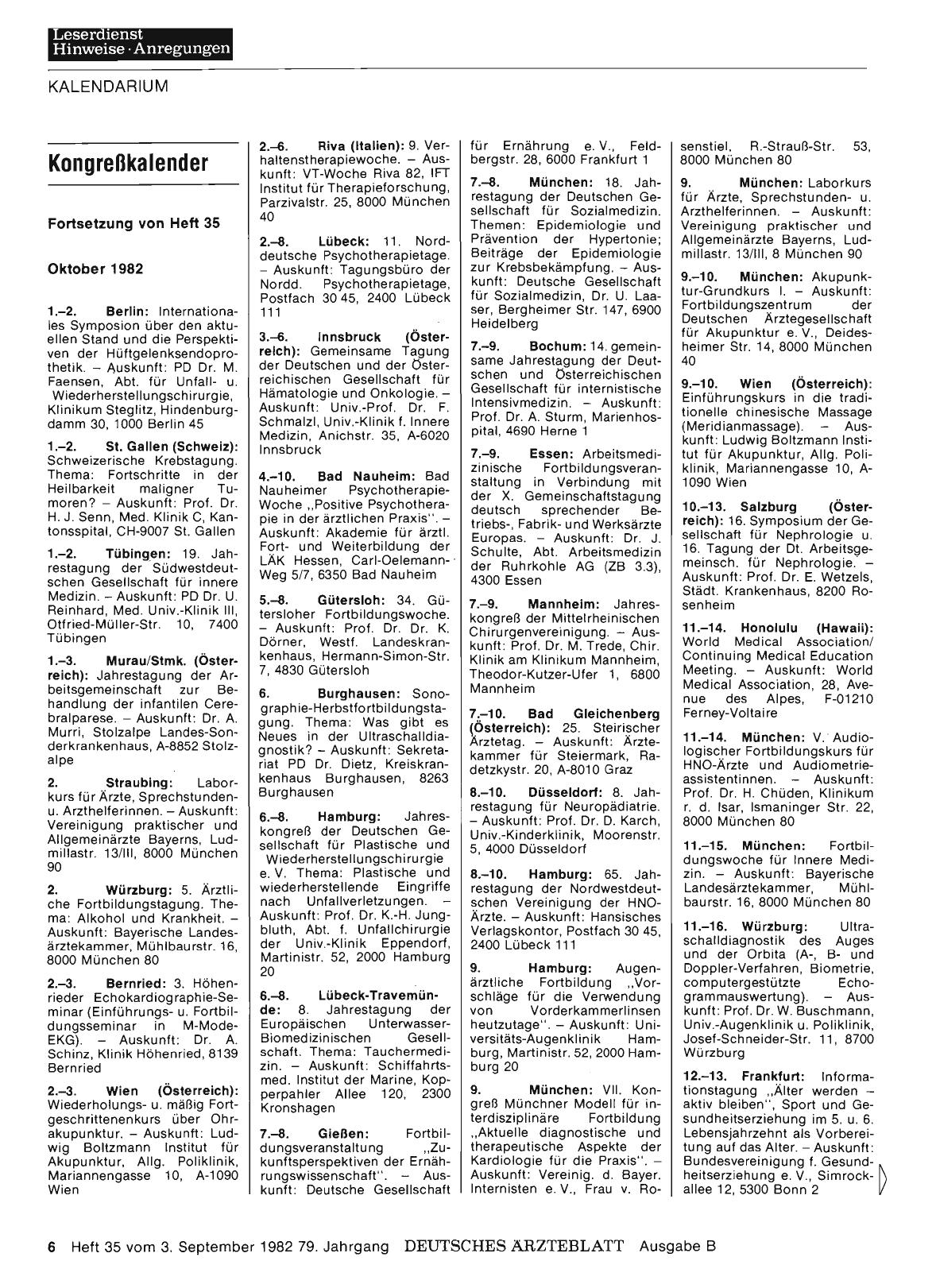 Vorschauseite 1: Kongreßkalender