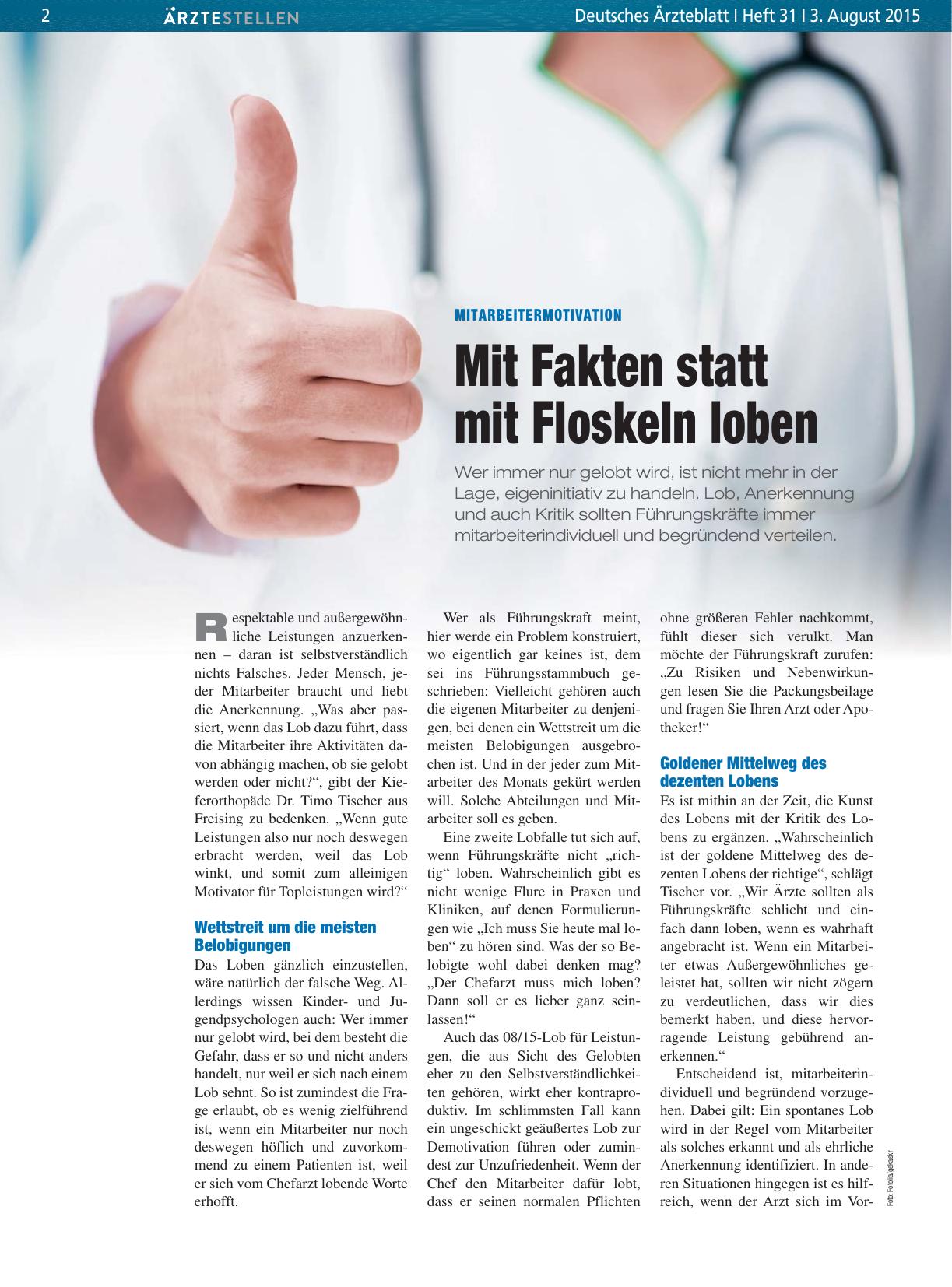 Vorschauseite 1: Mitarbeitermotivation: Mit Fakten statt mit Floskeln loben