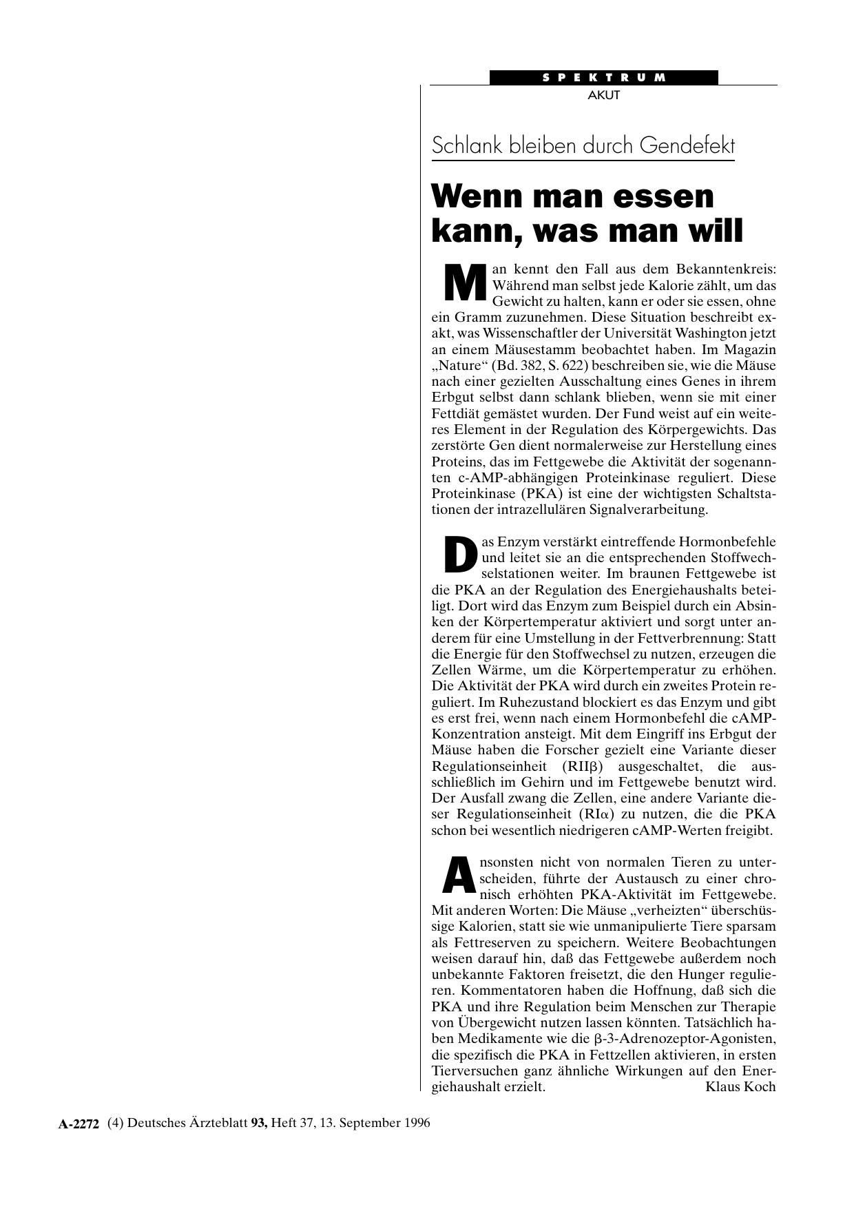 Vorschauseite 1: Schlank bleiben durch Gendefekt: Wenn man essen kann, was man will