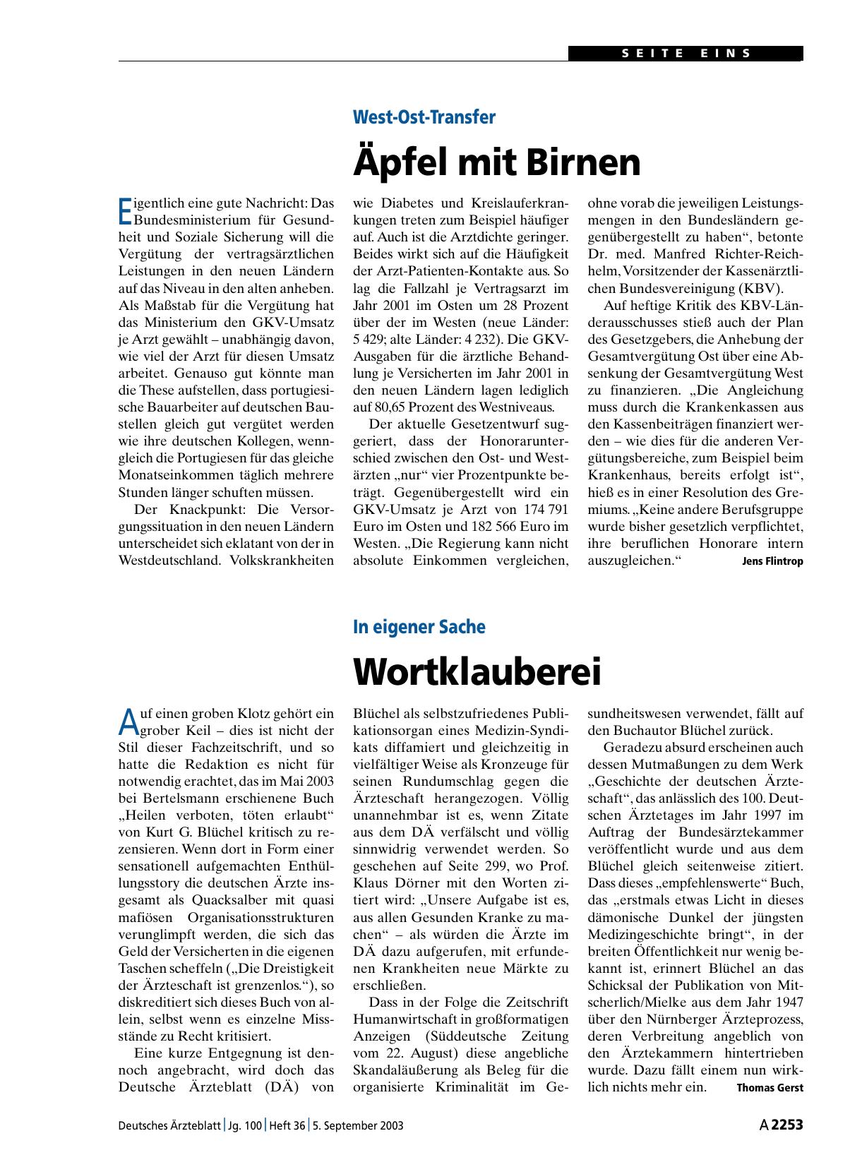 Vorschauseite 1: In eigener Sache: Wortklauberei