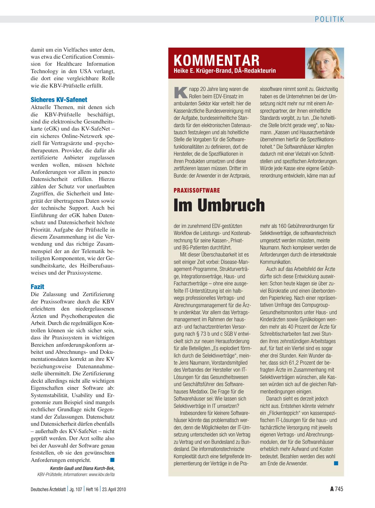 Vorschauseite 1: Praxissoftware: Im Umbruch