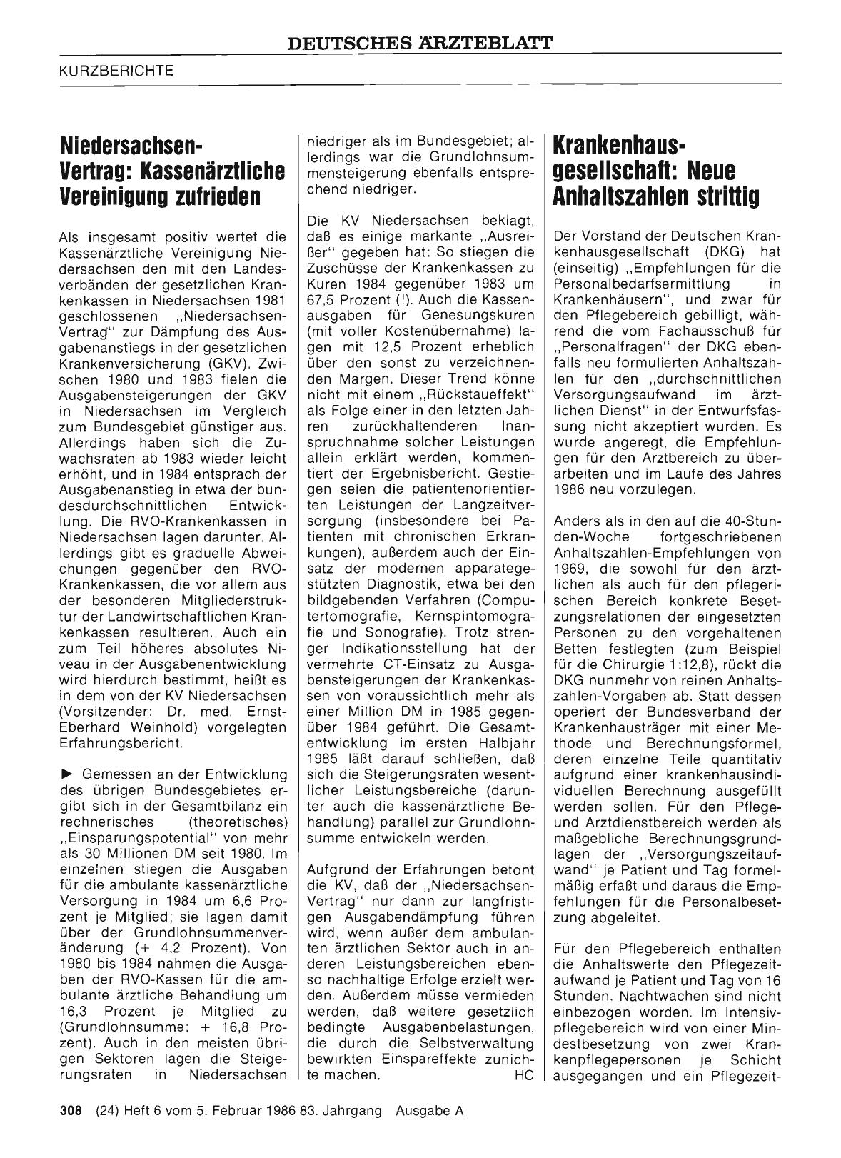 Vorschauseite 1: Niedersachsen-Vertrag: Kassenärztliche Vereinigung zufrieden