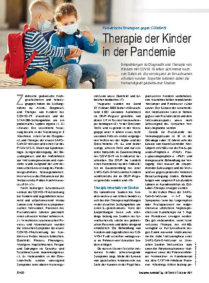 Vorschauseite 1: Pädiatrische Strategien gegen COVID-19: Therapie der Kinder in der Pandemie