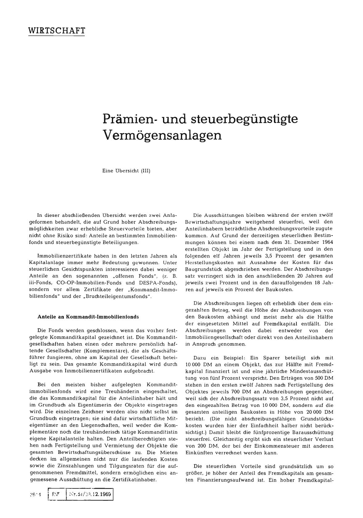 Vorschauseite 1: Prämienund steuerbegünstigte Vermögensanlagen: Eine Übersicht (HI)