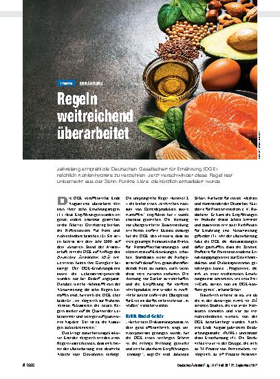 Vorschauseite 1: Ernährung: Regeln weitreichend überarbeitet