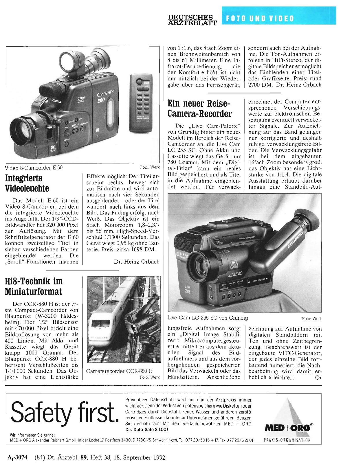 Vorschauseite 1: Ein neuer Reise-Camera-Recorder