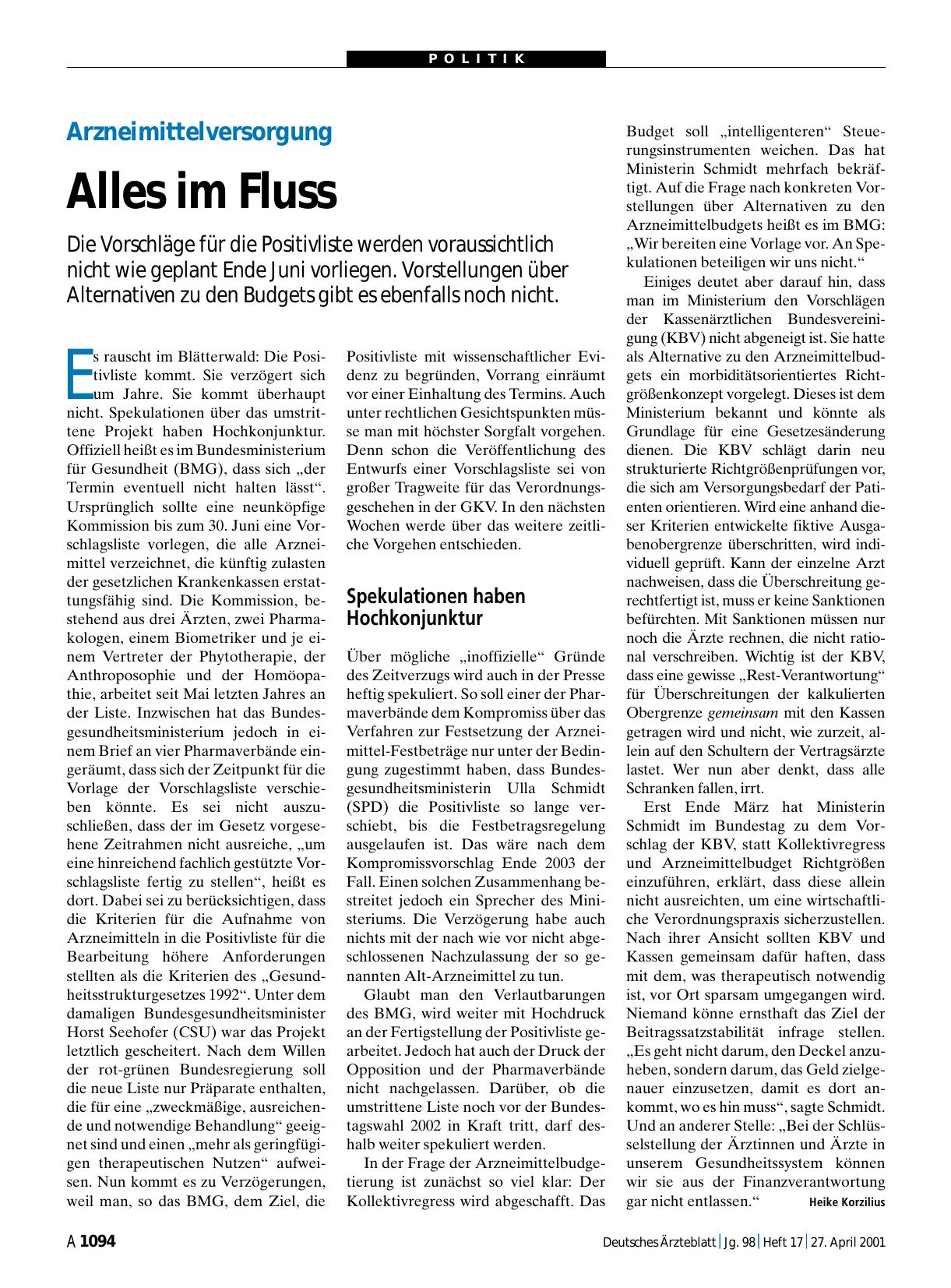 Vorschauseite 1: Arzneimittelversorgung: Alles im Fluss