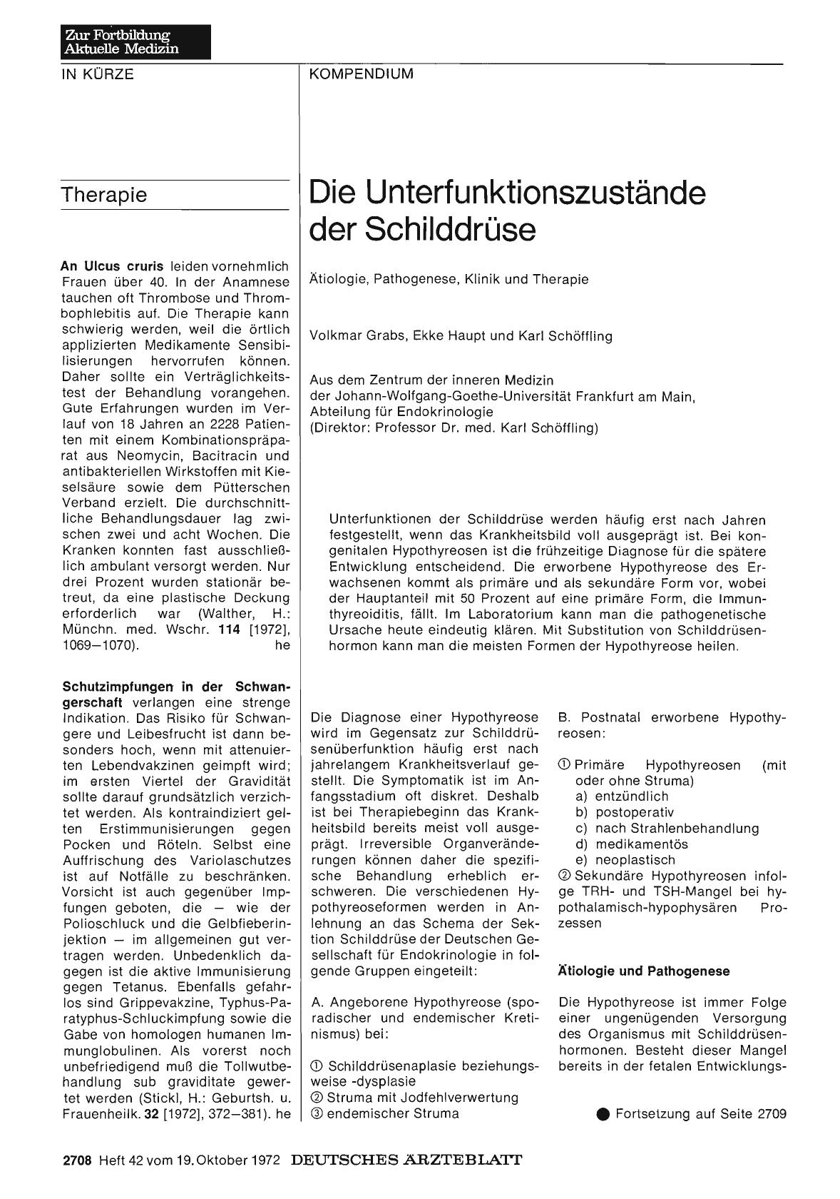 Vorschauseite 1: Die Unterfunktionszustände der Schilddrüse